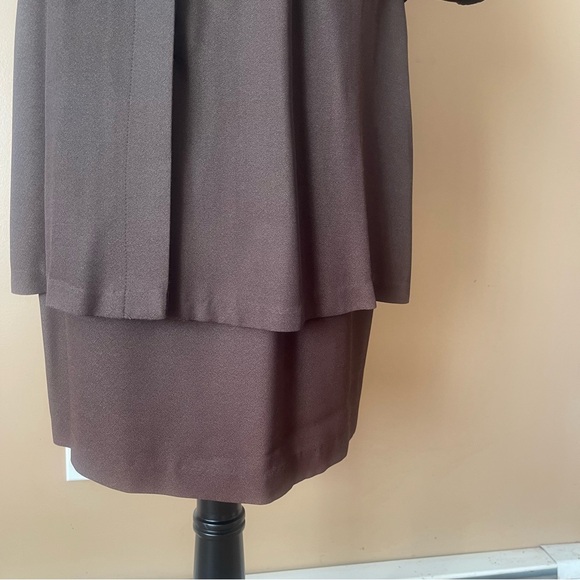 Studio 1 Y2K Vintage Brown Dress with Leopard-Print Scarf size 12 - Picture 10 of 14